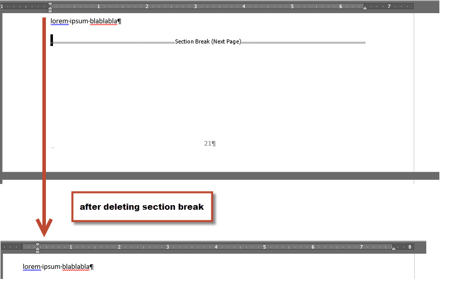 microsoft word for mac remove section break